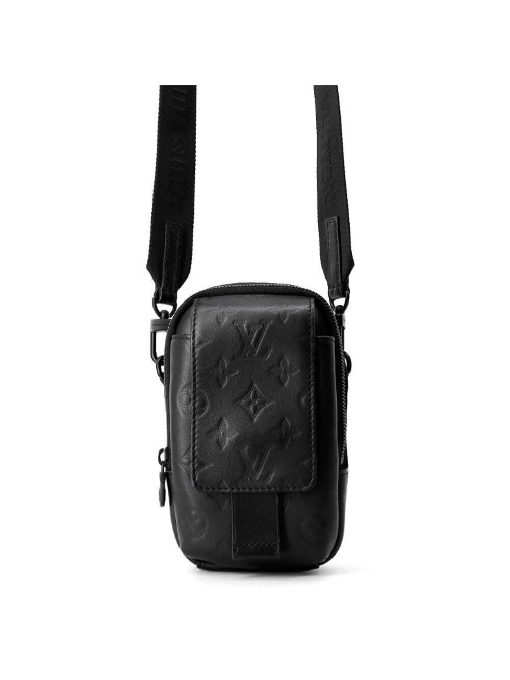 Louis Vuitton Shoulder Bag Monogram Shadow Double Phone Pouch Black